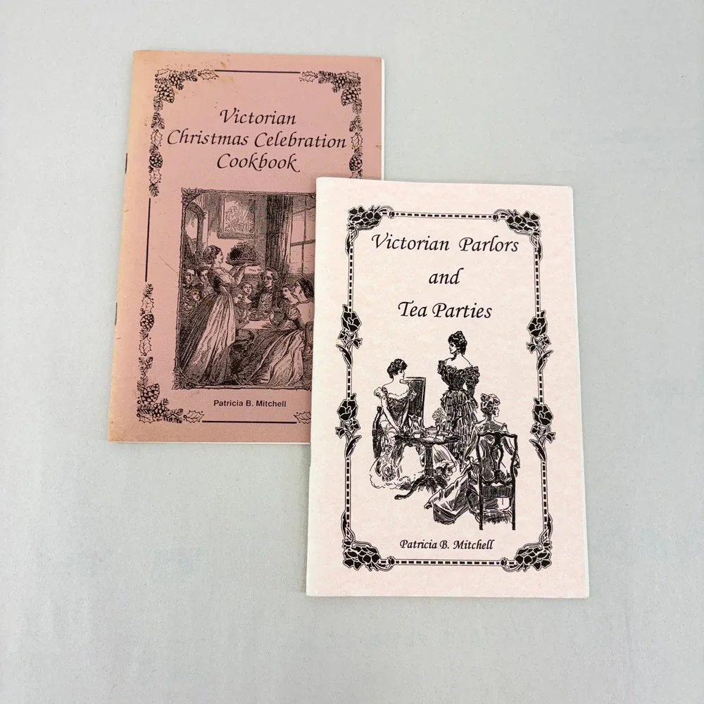 Victorian Christmas Cookbook Tea Party Book Set Lot Patricia Mitchell Civil War